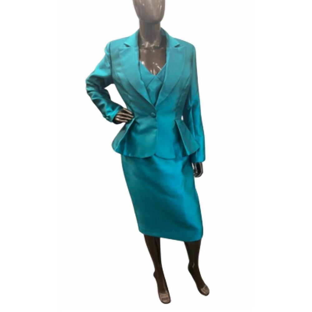 NEW ELENI ELIAS 2pc dress with jacket in teal